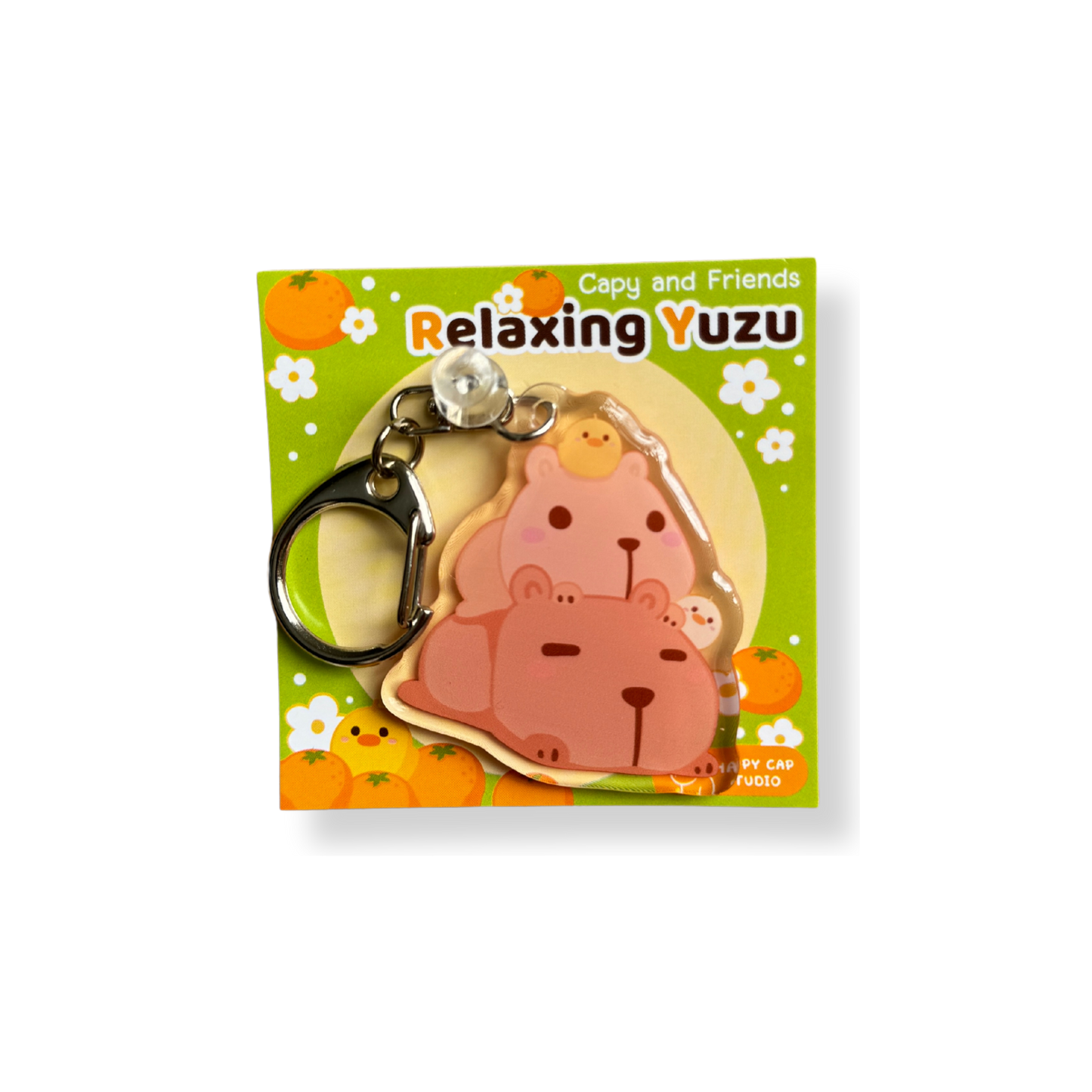 Relaxing Yuzu - Capy Friends Keyring